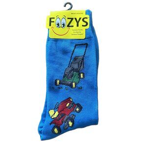 NWT Foozys Blue Lawn Mower Outdoor Socks Men Size One Size